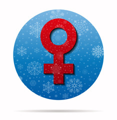 Obraz premium female christmas icon in circle