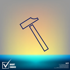Line Hammer Icon