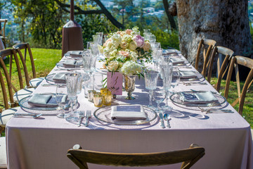 wedding reception set up hollywood mansion