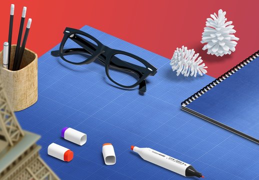 Sc&egrave;nes de maquette de pr&eacute;sentation sur ordinateur de bureau 