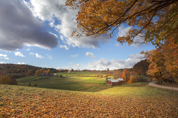 Jenne farm and the countryside of Woodstock, Vermont, New England