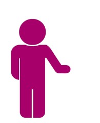 Femme rose qui tend la main