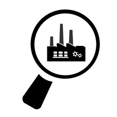Usine dans une loupe