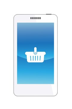 Panier d'achat dans un t&eacute;l&eacute;phone mobile