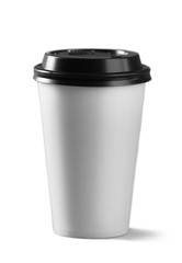 Coffee cup on grey background
