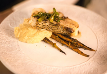 seared sea bass wedding reception