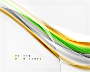 Glossy blurred shiny wave lines, colorful stripes