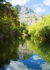 Sierra Mountains Lake Reflection