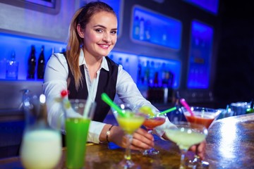 Portrait of beautiful bartender standing