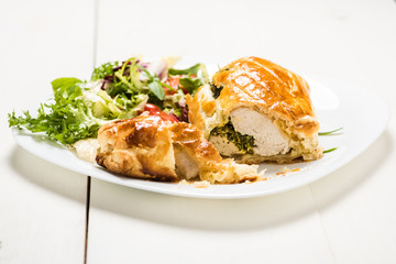 chicken breast stuffed spinach in puff pastry