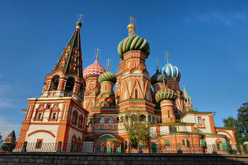 The Cathedral of Vasily the Blessed  in the Red Square in Moscow, Russia.
