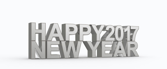 happy new year 2017,3D rendering