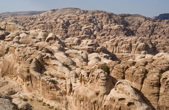 The rounded hills in the Petra Mountains, Jordan