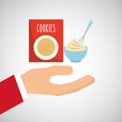bakery cooking hand cookie mix vector illustration eps 10