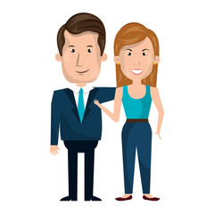couple business person character vector illustration design
