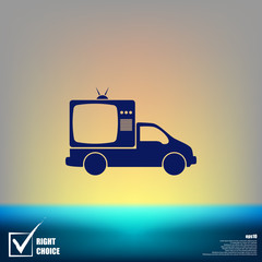 Flat paper cut style icon of vehicle