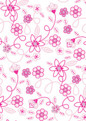 Flower embroidery seamless pattern vector 