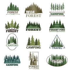 Forest badge vector set.