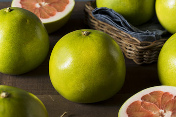 Raw Green Organic Citrus Pummelo Fruit