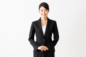 portrait of asian businesswoman isolated on white background