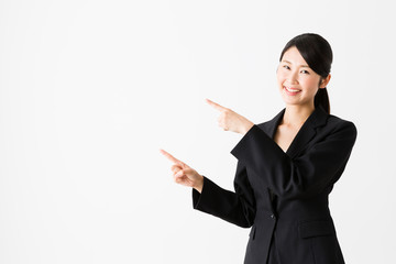 portrait of asian businesswoman isolated on white background