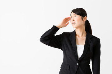 portrait of asian businesswoman isolated on white background