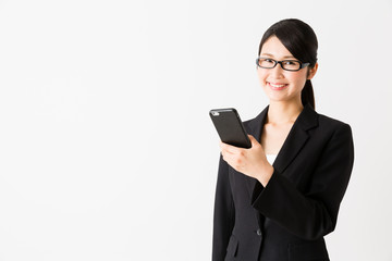 portrait of asian businesswoman isolated on white background