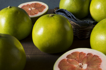 Raw Green Organic Citrus Pummelo Fruit