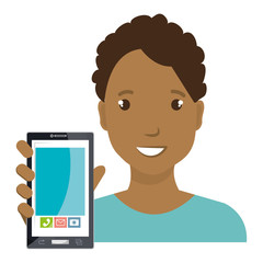 business person with smartphone vector illustration design