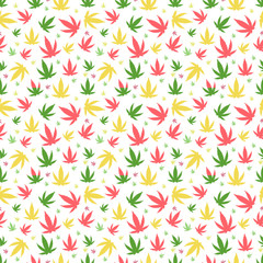 Marijuana background vector seamless patterns