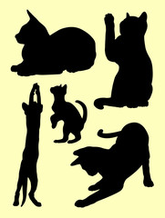 Cute cats and kittens gesture animal silhouette. Good use for symbol, logo, mascot, web icon, sign, or any design you want.