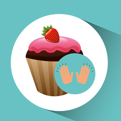 cupcake chocolate dessert concept vector illustration eps 10