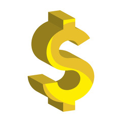 dollar money gold icon vector illustration design
