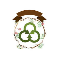 Recycle sign icon. Ecology renewable conservation and alternative theme. Isolated design. Vector illustration