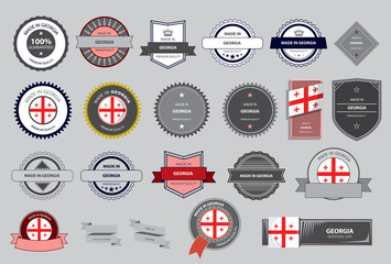 Made in Georgia Seal, Georgian Flag (Vector Art)