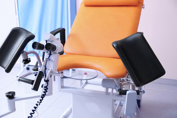 Gynecological room with chair and equipment