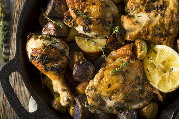 Homemade Baked Chicken in a Skillet