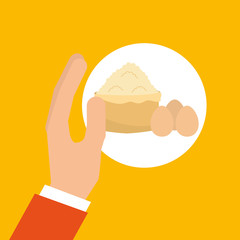 bakery cooking hand flour eggs vector illustration eps 10