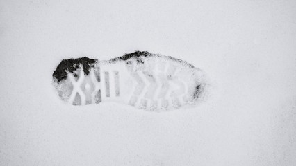 shoeprint in the snow