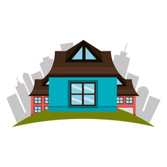 beautiful house exterior icon vector illustration design