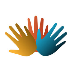 hand human silhouette colors community icon vector illustration design