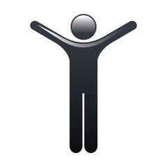 human silhouette with hands up vector illustration design