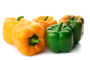 Fresh ripe bell pepper on white background