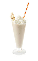Delicious milkshake isolated on white