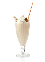 Delicious milkshake isolated on white