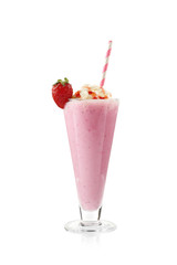 Delicious milkshake isolated on white