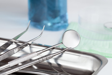 Fototapeta na wymiar preparation of dental instruments before work