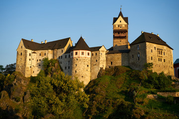 Gothic-Romanesque castle Loket in the Czech Republic, built on a rock