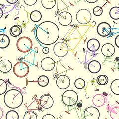 Retro bike pattern vector background.