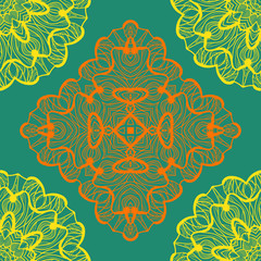 Orient Seamless Pattern. Vintage decorative elements. Hand drawn background. Islam, Arabic, Indian, Ottoman, Asian motifs